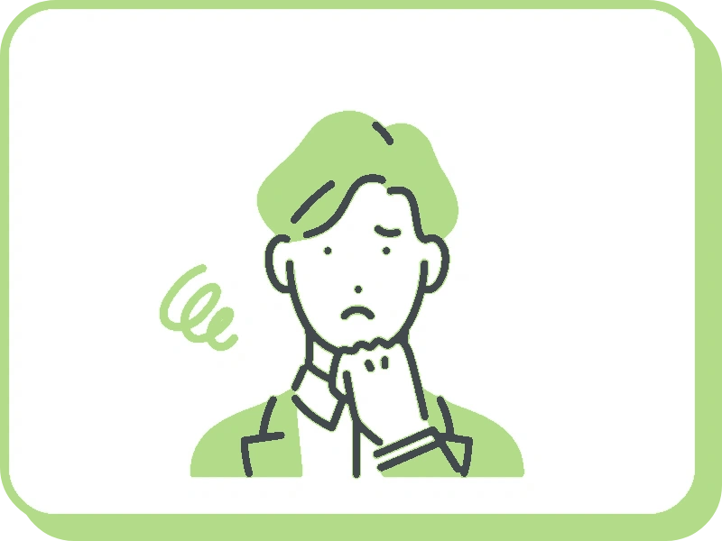 CakePHP2や3の保守を頼める会社が見つからず悩む男性のイラスト