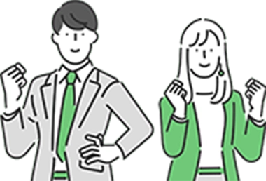 仕事について相談・議論している男女のイラスト